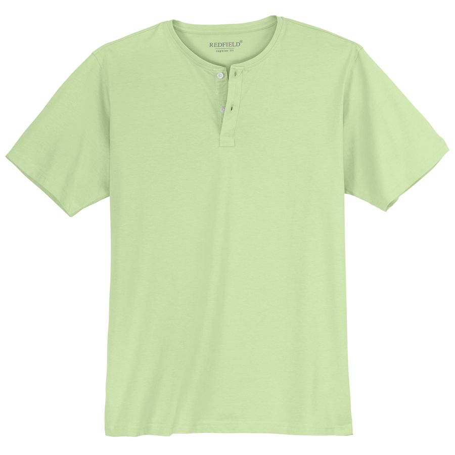 Redfield Übergrößen T-Shirt lime Bruce Knopfleiste