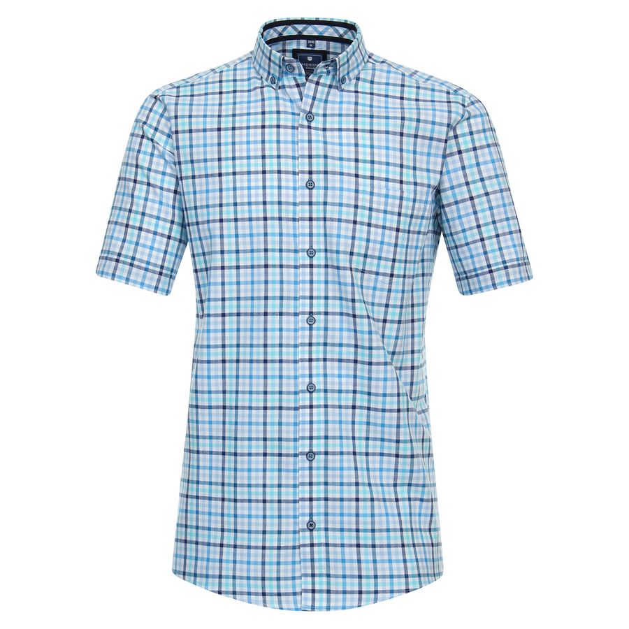 Redmond Kurzarmhemd XXL kariert navy-hellblau
