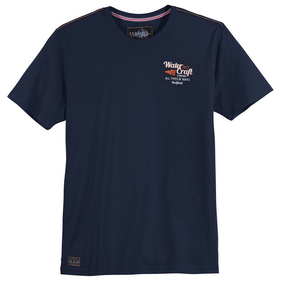 Redfield XXL T-Shirt blau Brustprint Water Craft