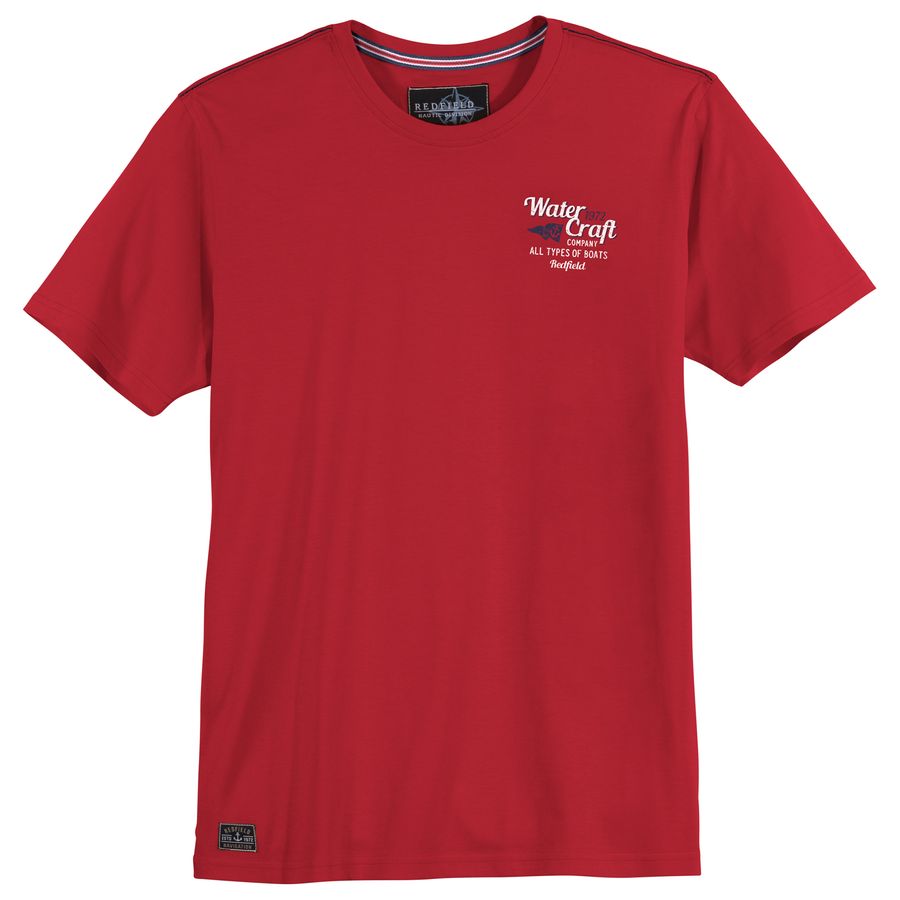 Redfield Übergrößen T-Shirt paprikarot Water Craft