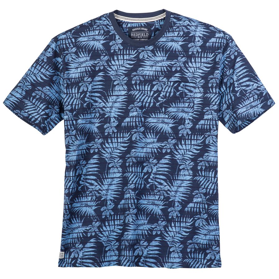 Redfield XXL T-Shirt Alloverprint denimblau floral