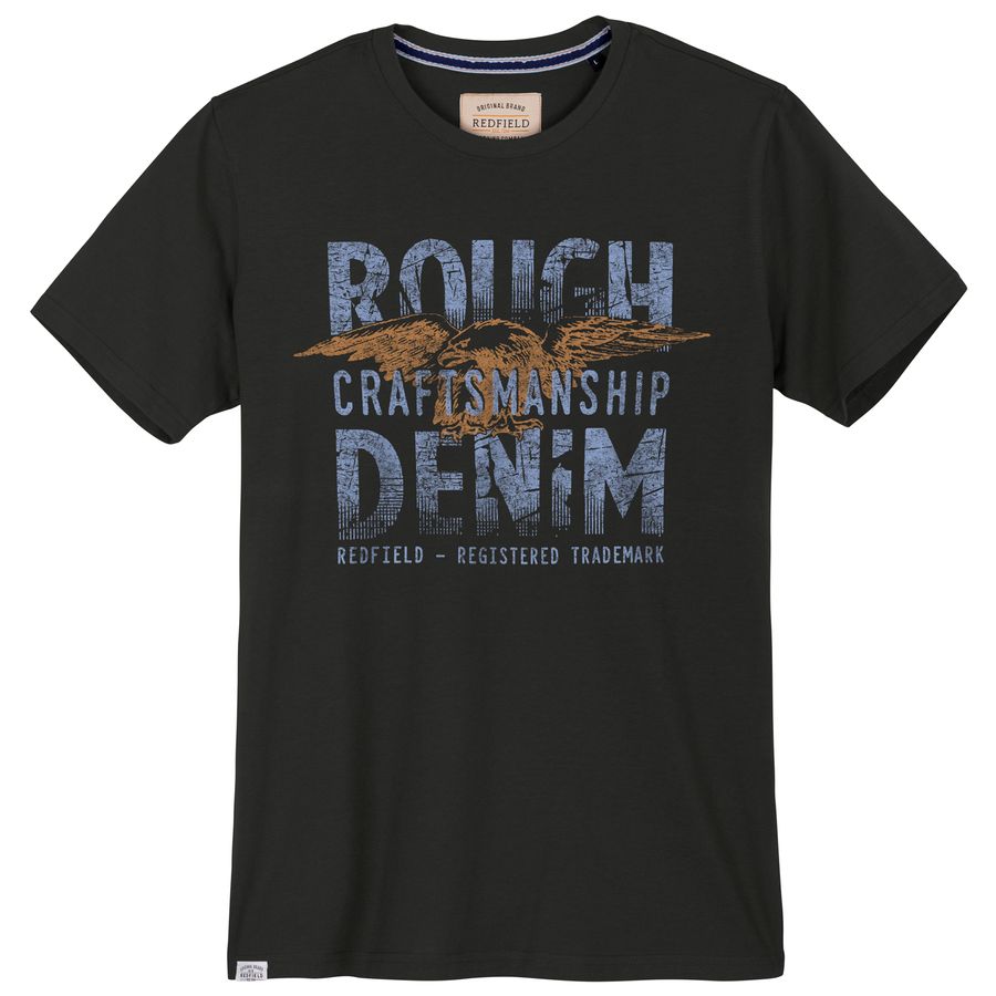 Redfield Übergrößen T-Shirt Rough Denim schwarz