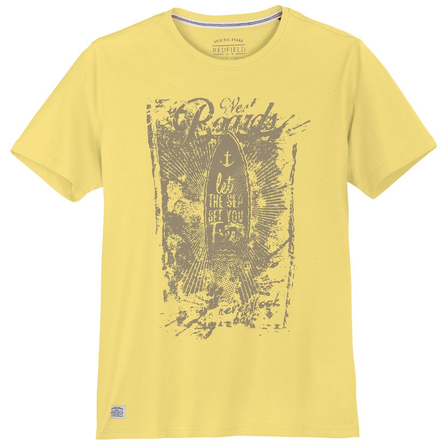 Redfield Übergrößen T-Shirt Vintageprint gelb