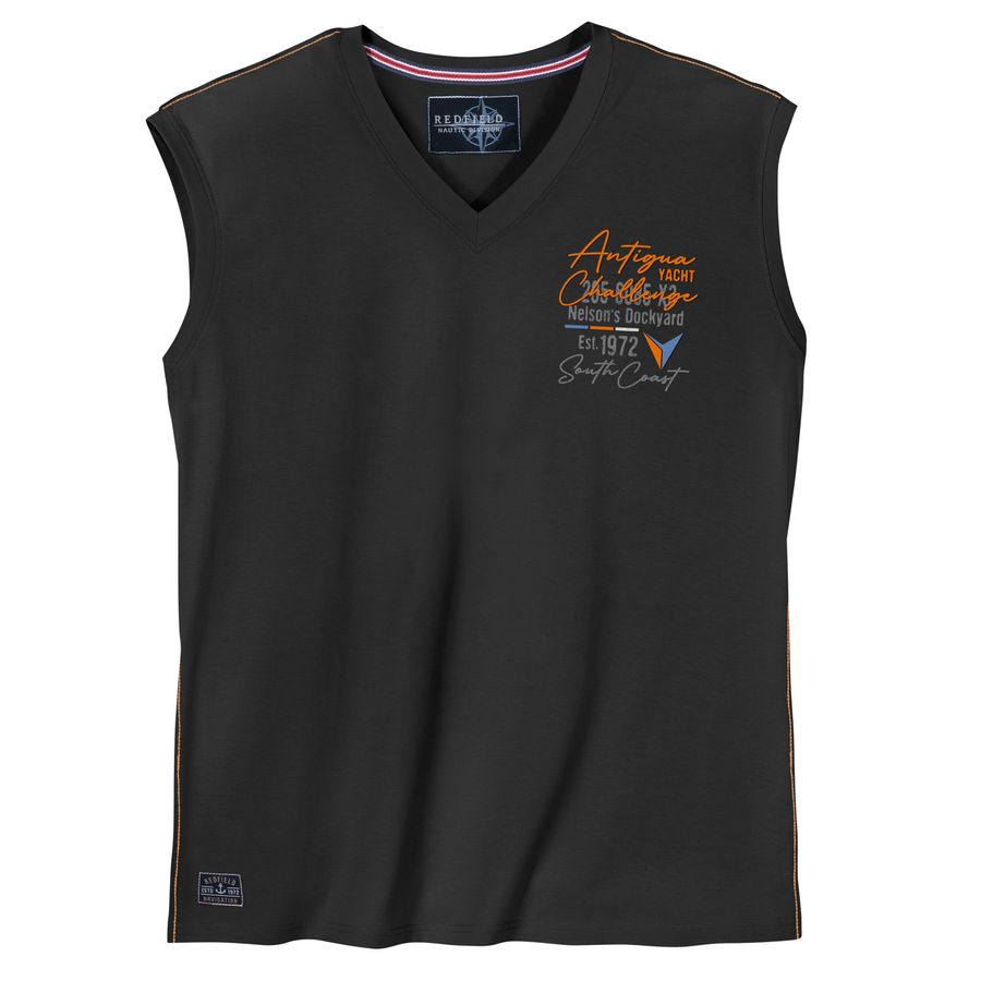 Redfield Übergrößen Muskelshirt maritim schwarz