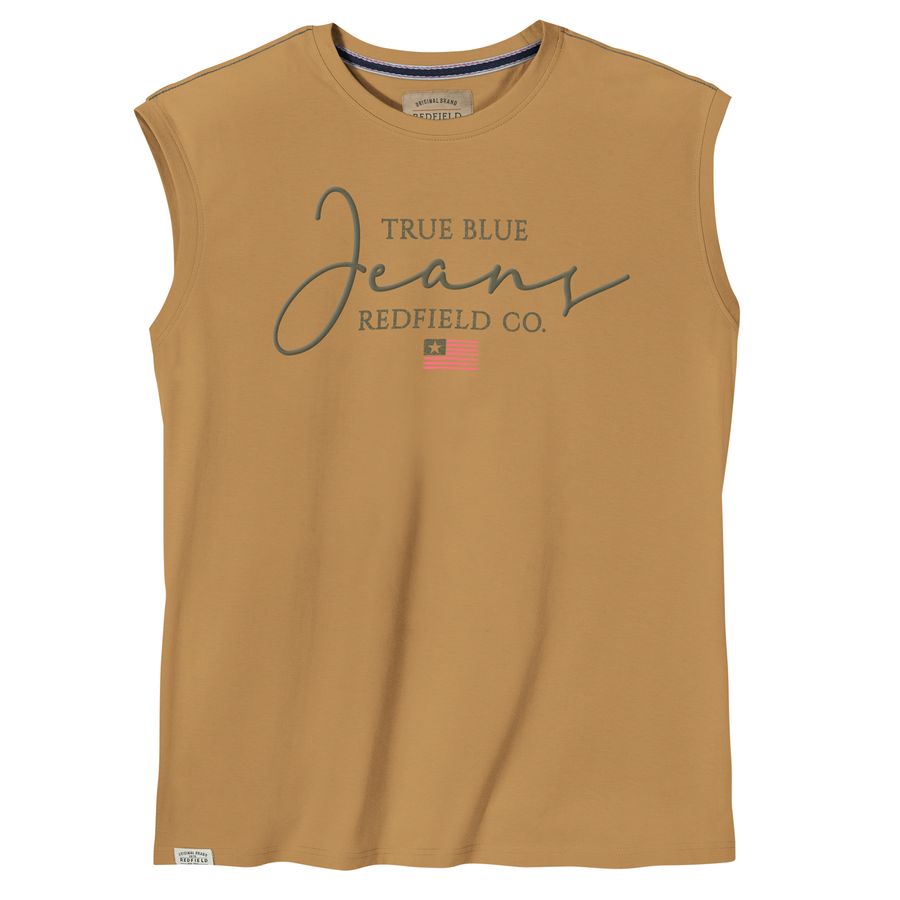 Redfield XXL Muskelshirt Print Jeans currygelb