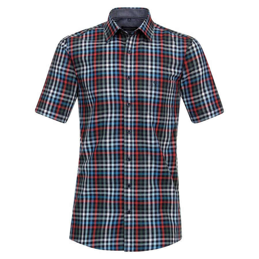CasaModa XXL Kurzarmhemd navy-rot-grün kariert