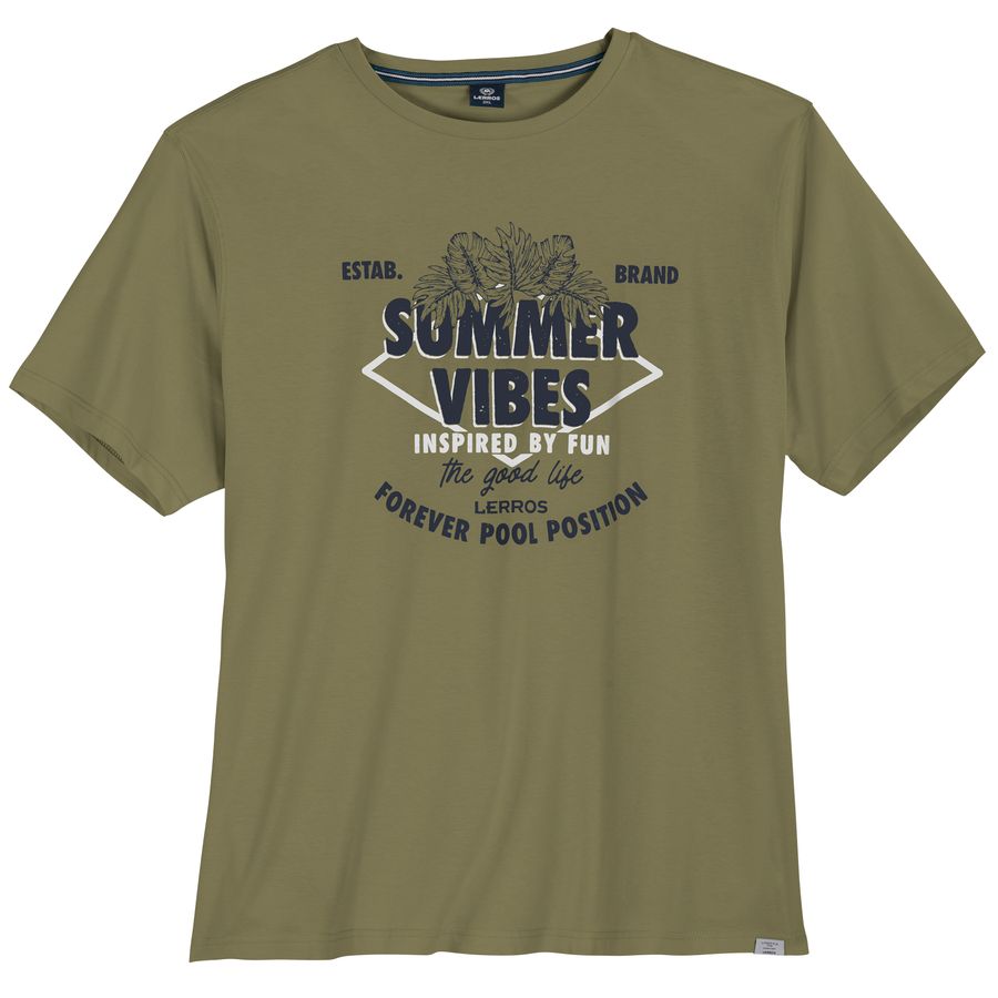 Lerros XXL T-Shirt beige Frontprint Summer Vibes