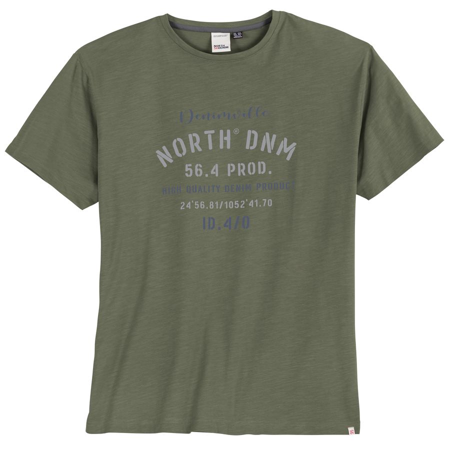 North 56°Denim XXL T-Shirt oliv Frontprint