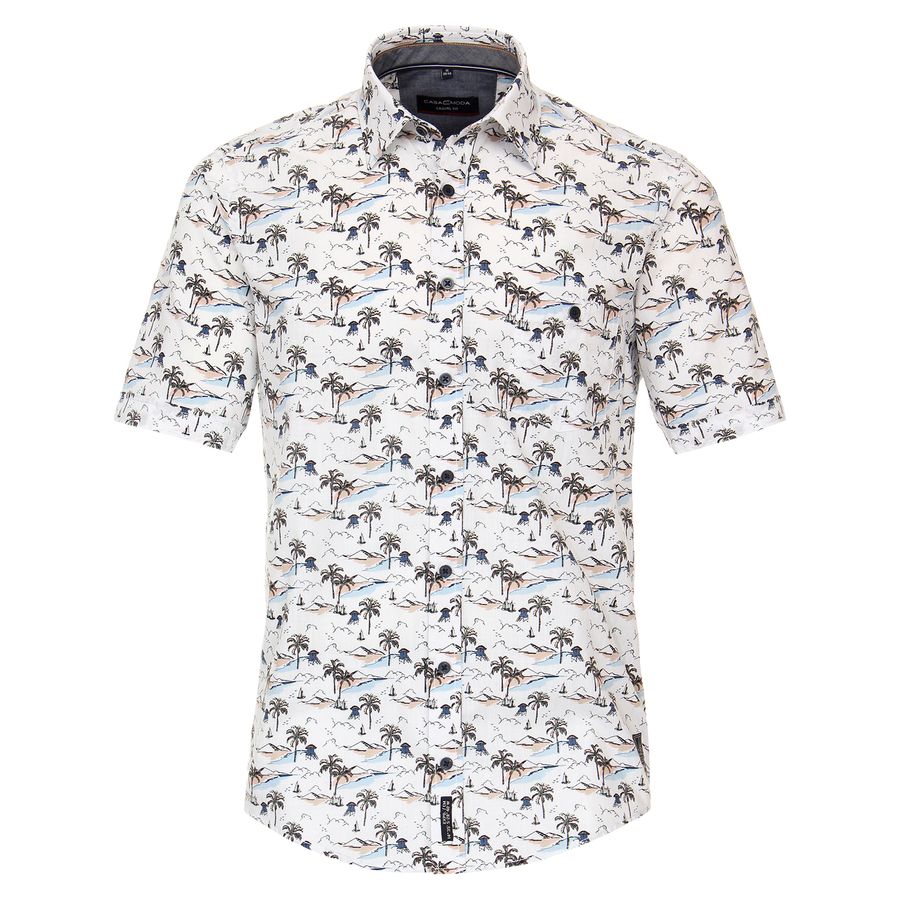 CasaModa Kurzarmhemd XXL blau-beige Strandprint