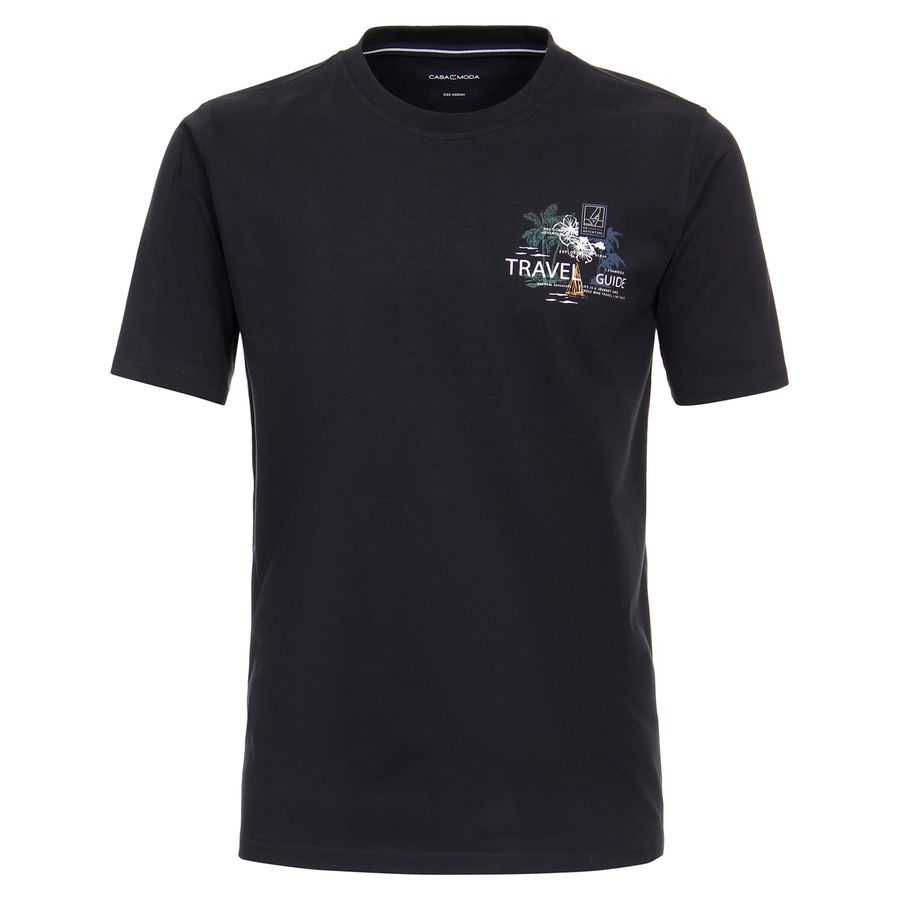 CasaModa XXL T-Shirt dunkelblau Brustprint