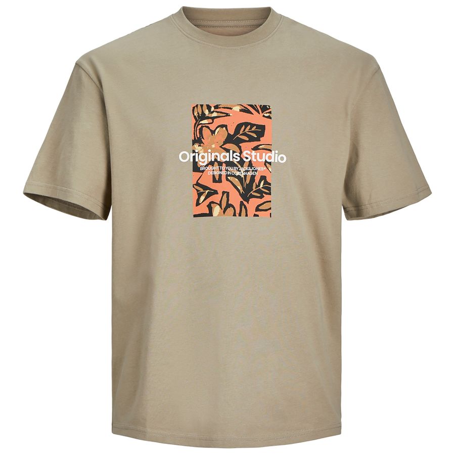 Jack&Jones XXL T-Shirt khaki Frontprint JORSEQUOIA