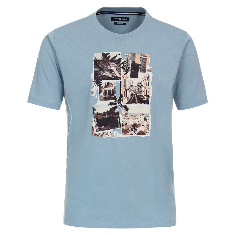 CasaModa XXL T-Shirt eisblau Sommer-Frontprint