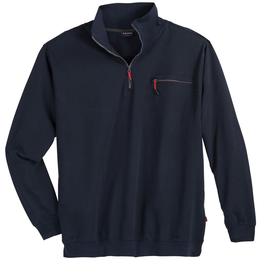 Adamo Basic Troyer-Sweatshirt Übergröße navy