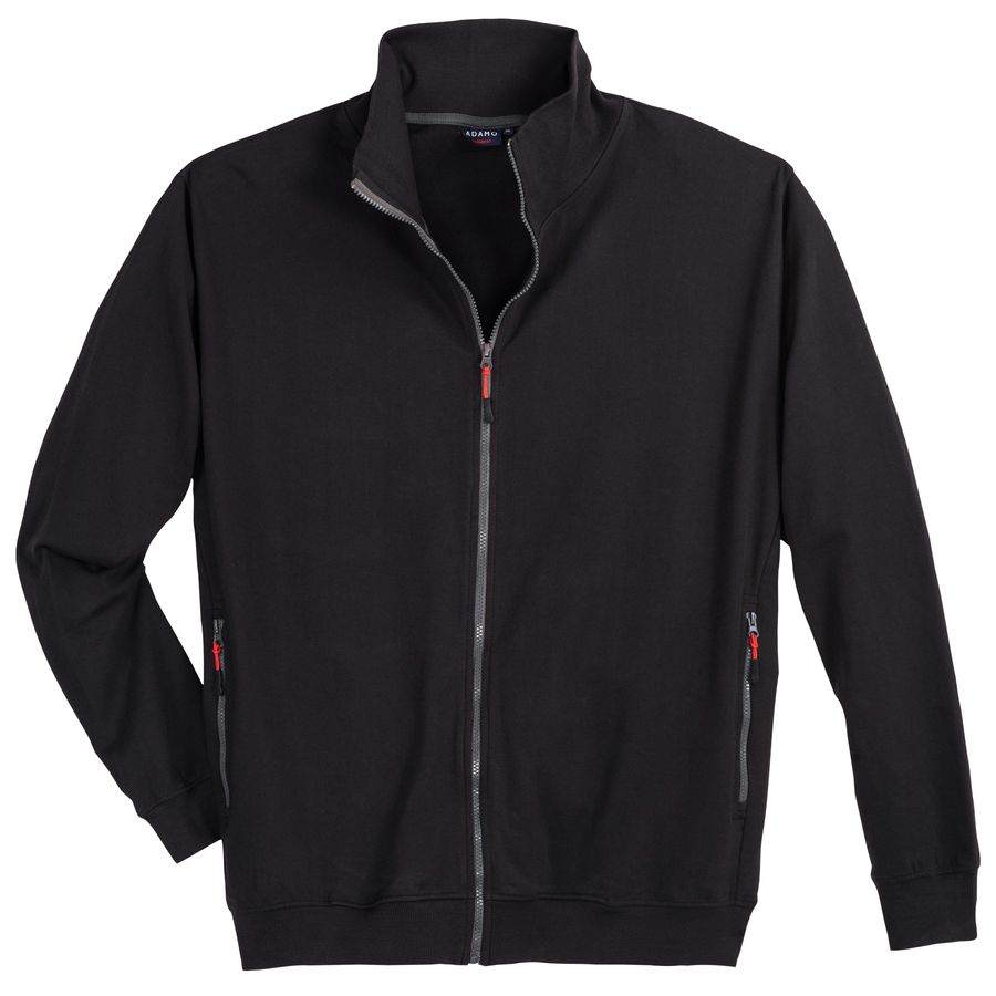 Adamo Basic XXL Sweatjacke Stehkragen schwarz