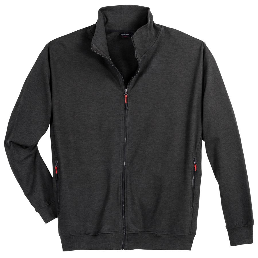 Adamo XXL Sweatjacke Stehkragen anthra melange