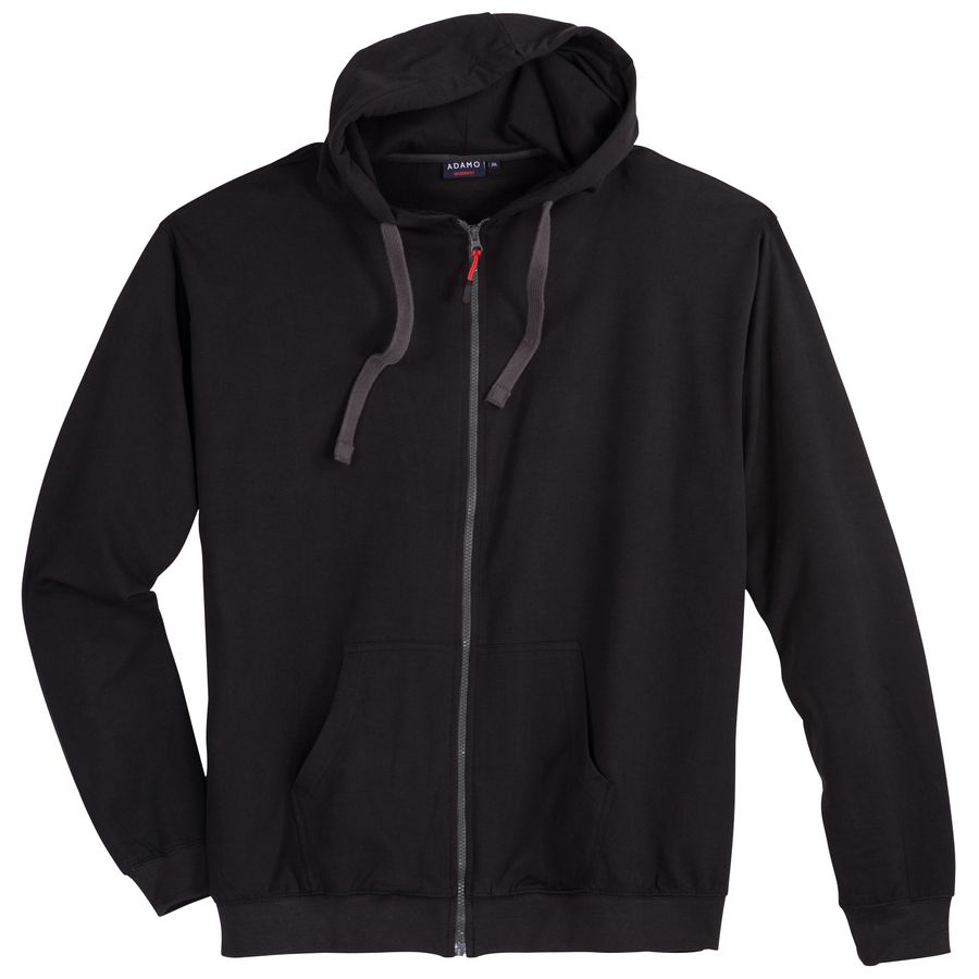 Adamo Basic XXL Sweatjacke Kapuze schwarz