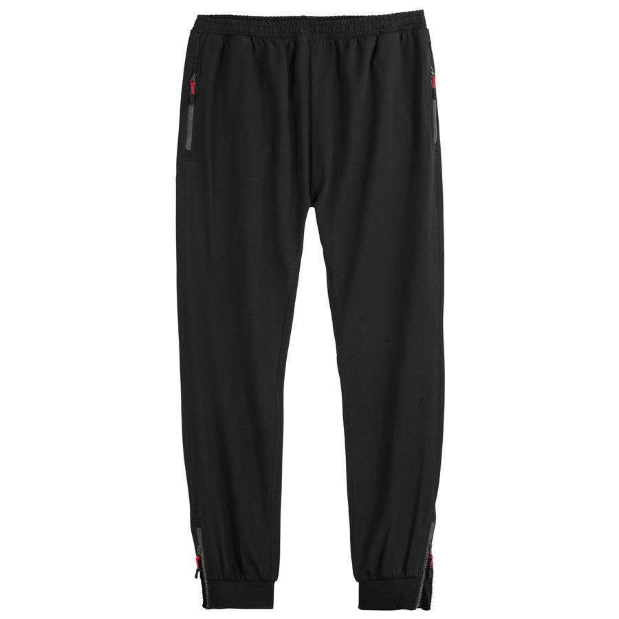 Adamo XXL Sweathose lang Zipper-Bündchen schwarz