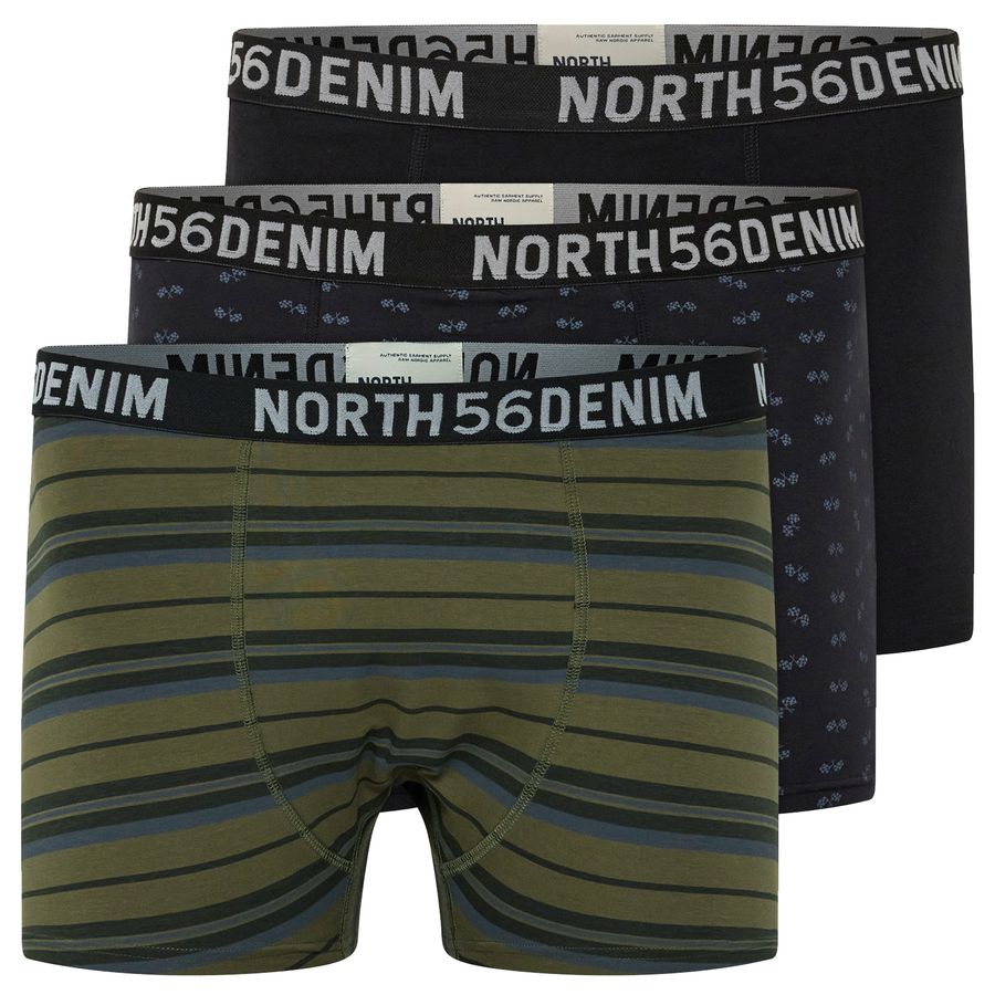 North56Denim 3er-Pack Pants XXL schwarz/bedruckt