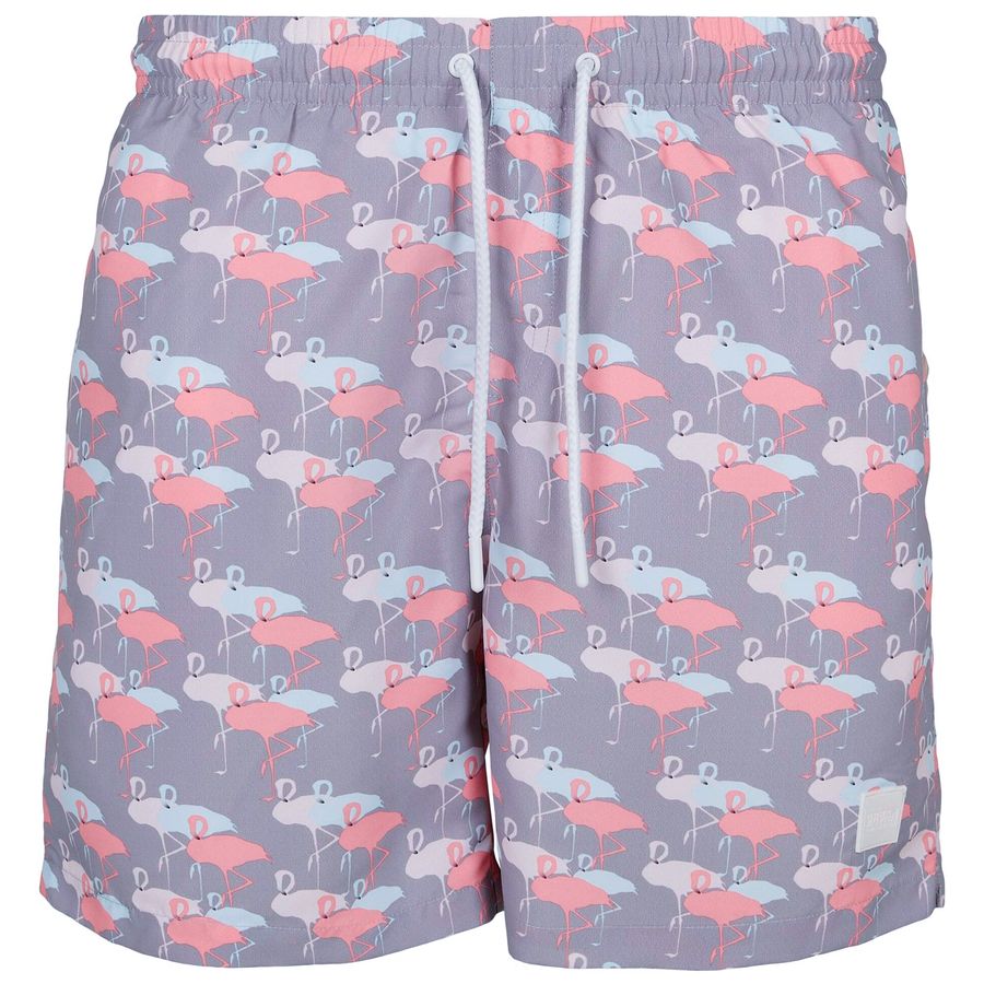Urban Classics XXL Badeshorts Print rosa-hellgrau