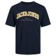Jack&Jones Übergrößen T-Shirt navy JJECALEB VARSITY