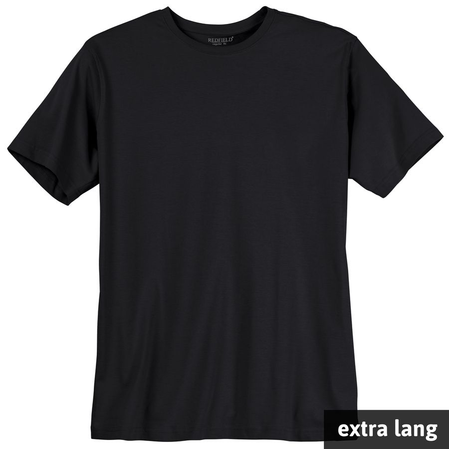 Redfield Übergrößen T-Shirt extra lang schwarz