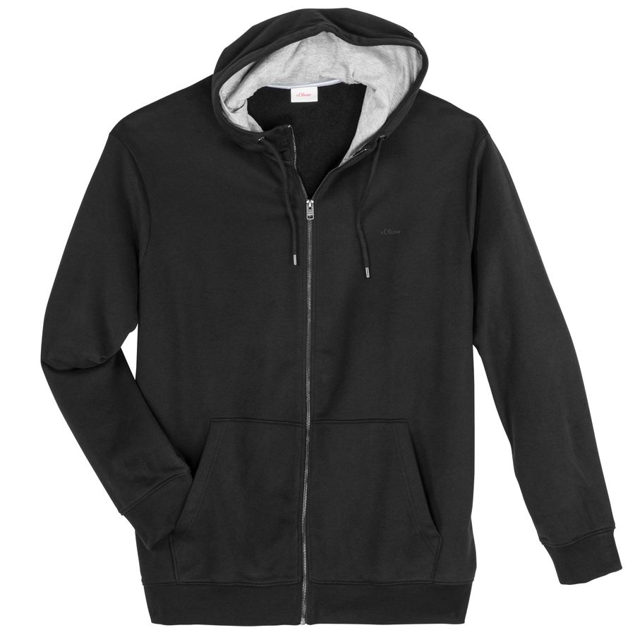 s.Oliver XXL Kapuzen Sweatjacke Basic schwarz