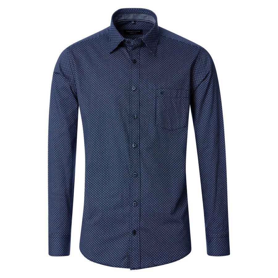 CasaModa Langarmhemd XXL blau-weiß Allovermuster