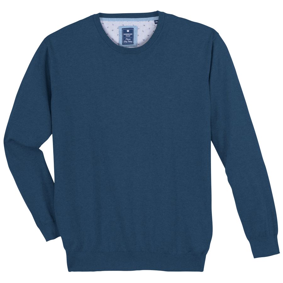 Redmond Feinstrick Pullover Übergröße blau