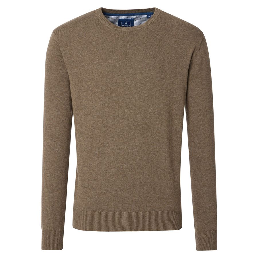 Redmond Feinstrick Pullover Übergröße braun melange