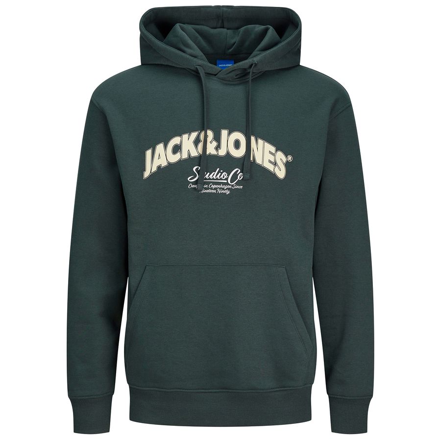 Jack&Jones XXL Hoodie Logoprint schwarzgrün JORBRONX