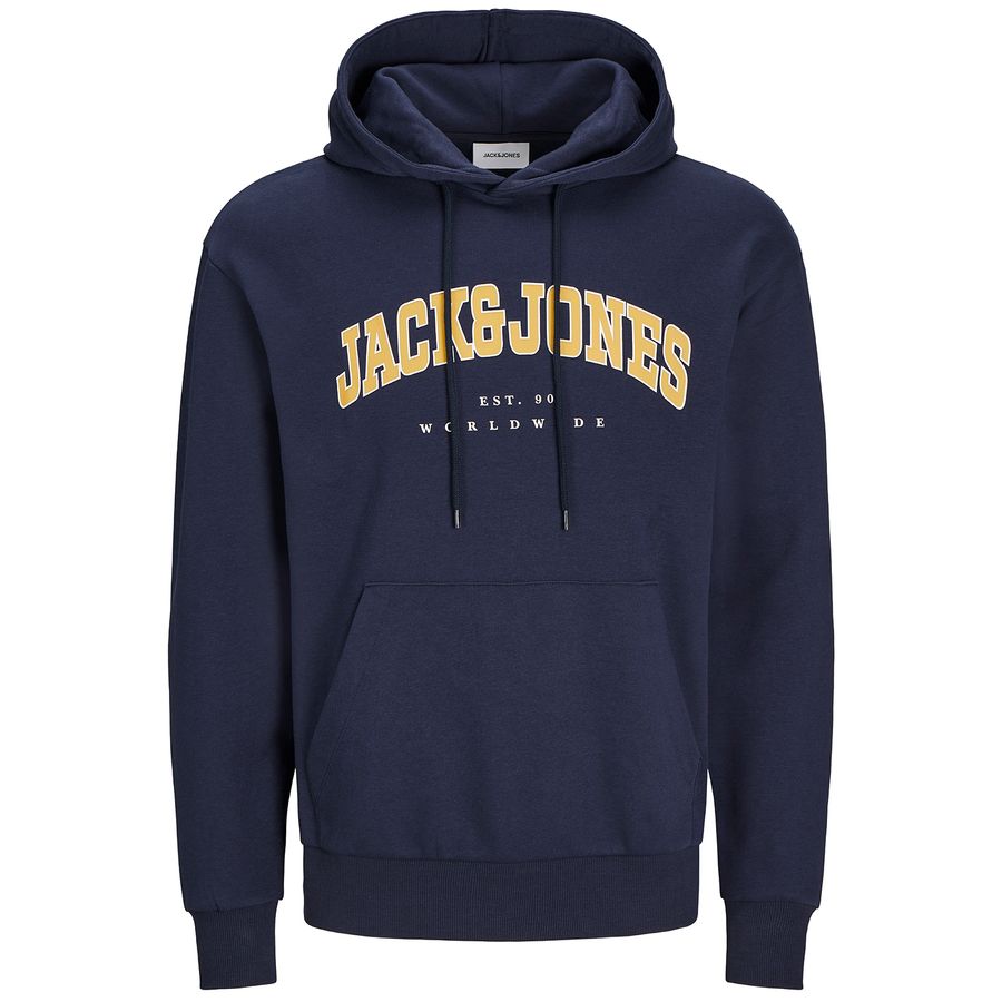 Jack&Jones XXL Kapuzen-Sweater navy JJECALEB Print