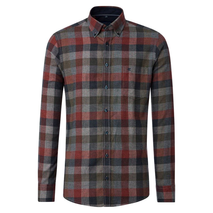 CasaModa Langarmhemd XXL Feinflanell Karo navy-oliv