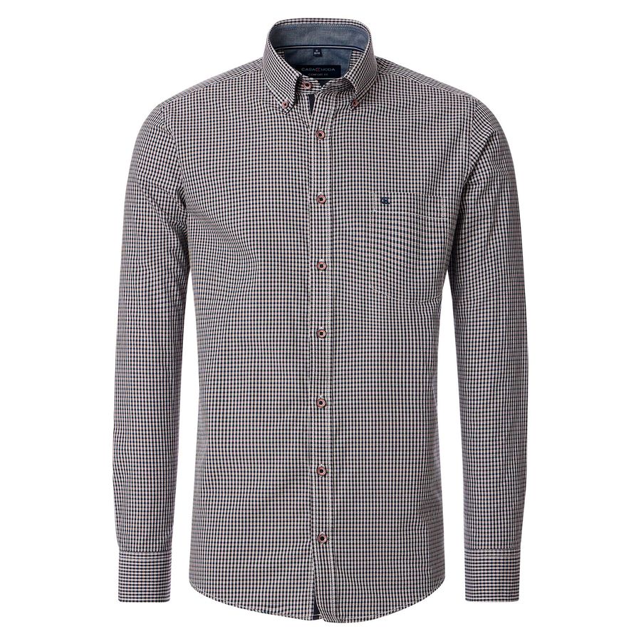 CasaModa Langarmhemd XXL navy-weiß Strukturkaro
