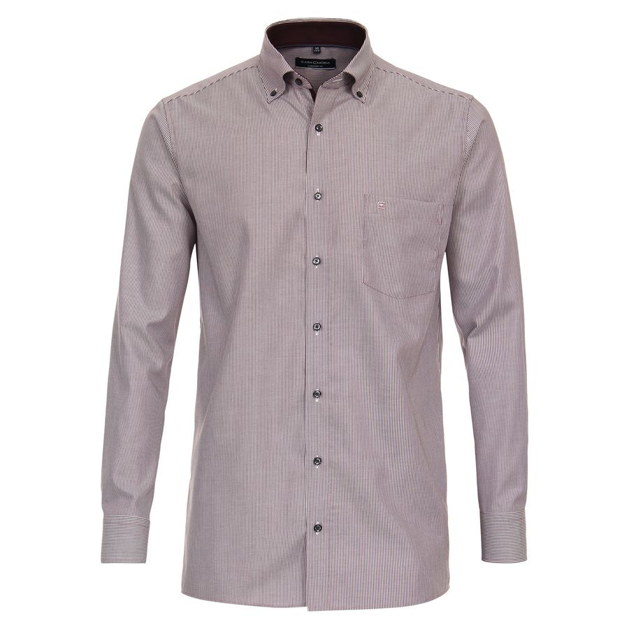 CasaModa XXL Businesshemd bordeaux-navy gestreift