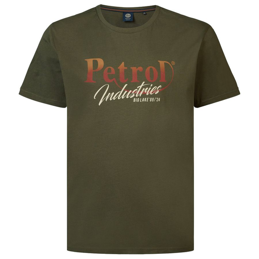 Petrol Industries XXL T-Shirt Logoprint oliv