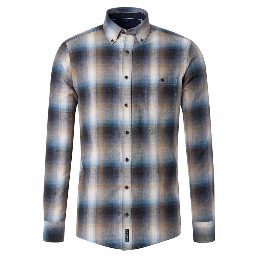 CasaModa Flanellhemd XXL beige-grau kariert