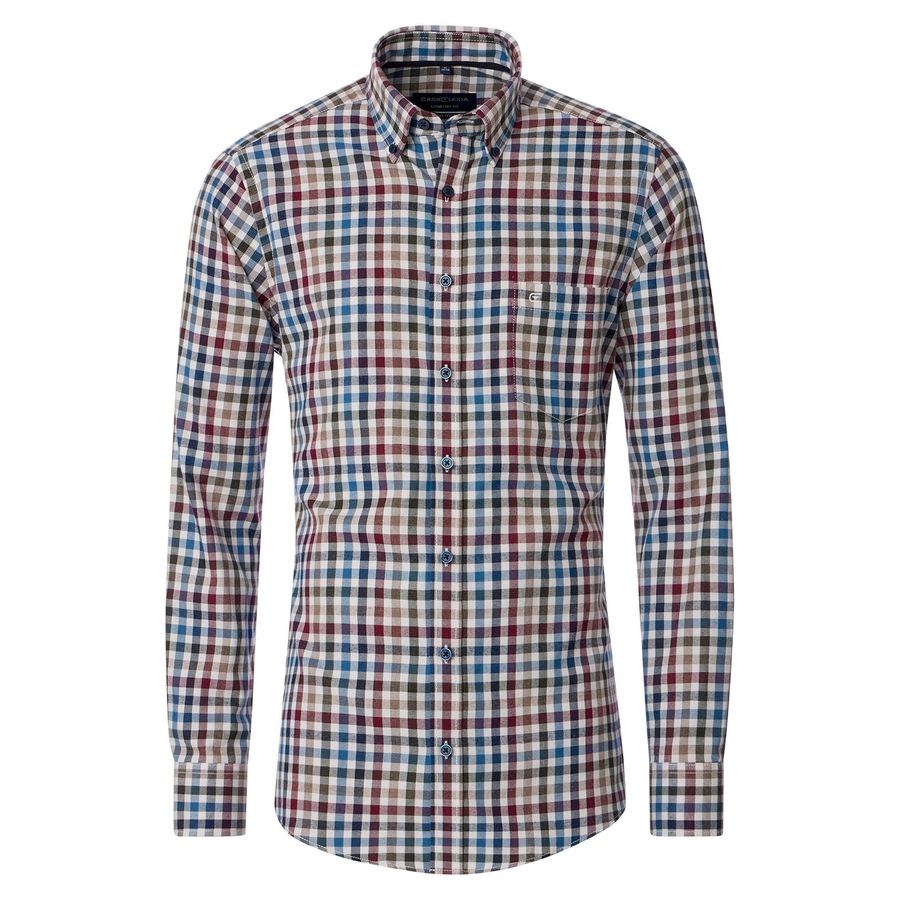 CasaModa Flanellhemd XXL pflaume-blau-beige kariert