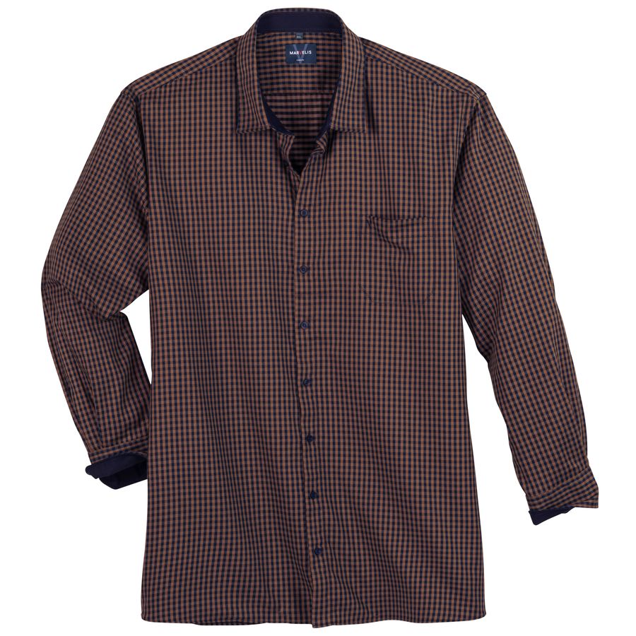 Marvelis Feinflanellhemd XXL braun-navy kariert