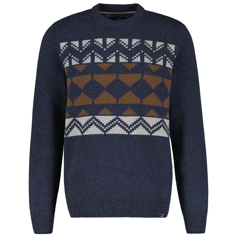 Lerros XXL Norweger Strickpullover blau melange