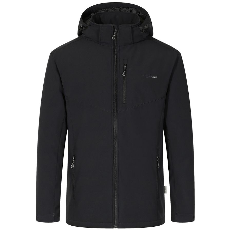 Blue Wave Übergröße Softshelljacke wattiert schwarz