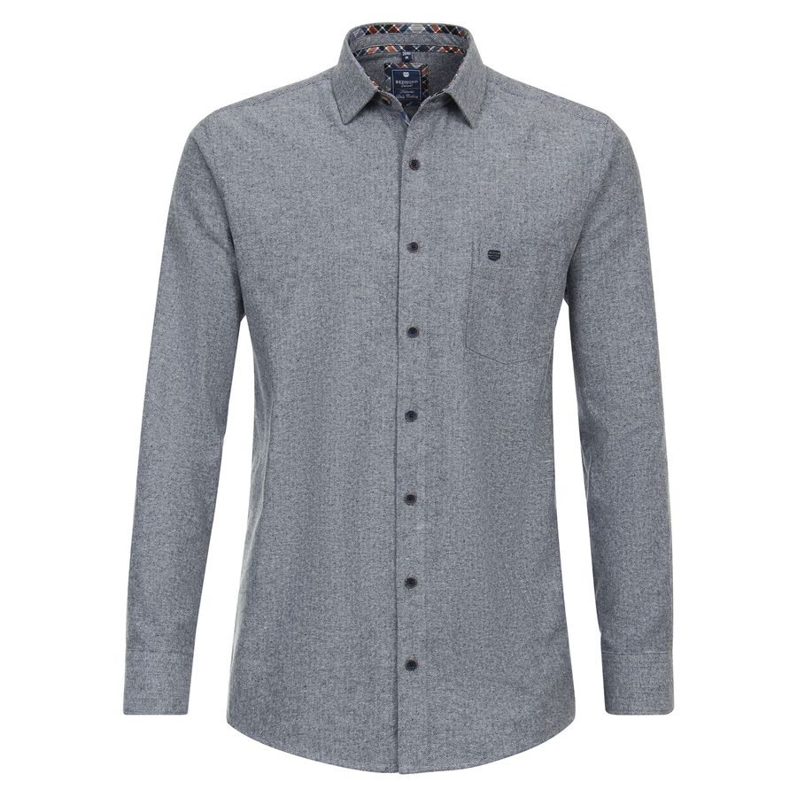Redmond XXL Flanellhemd Fischgrät navy melange