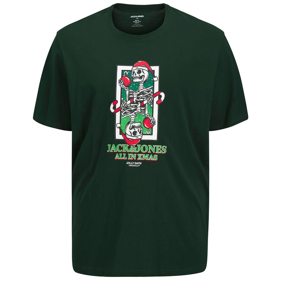 XXL Jack&Jones T-Shirt grün JJXMAS CHRISTMAS SKULL