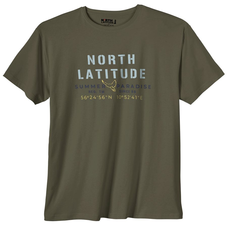 North Latitude XXL T-Shirt oliv Logoprint