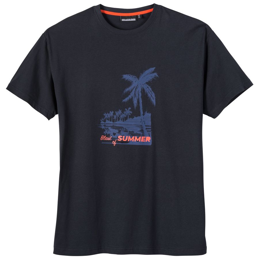 North Latitude XXL T-Shirt navy Palmenprint