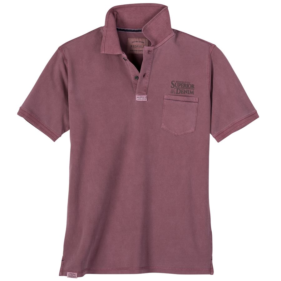 Redfield Übergrößen Poloshirt Brustprint altrosa used