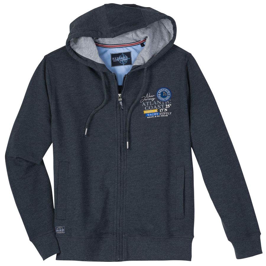 Redfield Sweatjacke Übergröße anthrazit maritim