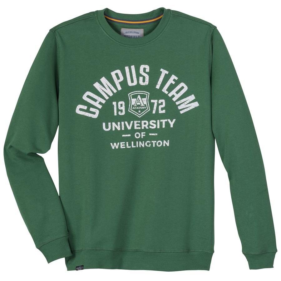 Redfield XXL Sweatshirt grün Campus Team Print