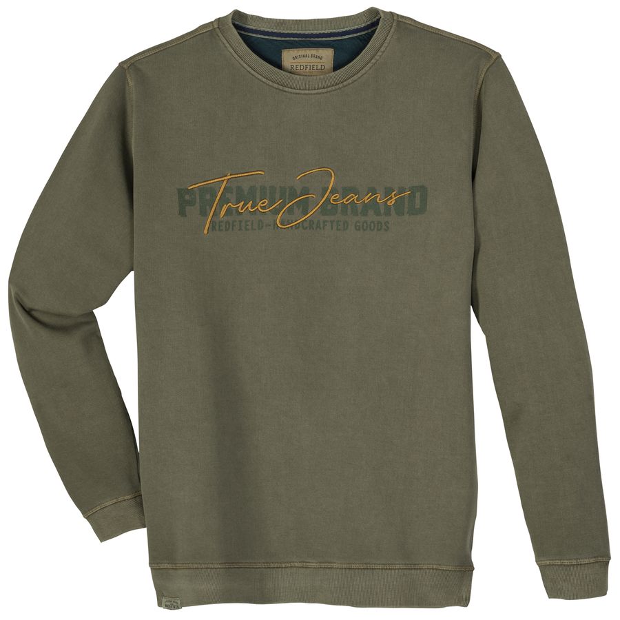 Redfield Übergrößen Sweatshirt khaki used Frontprint