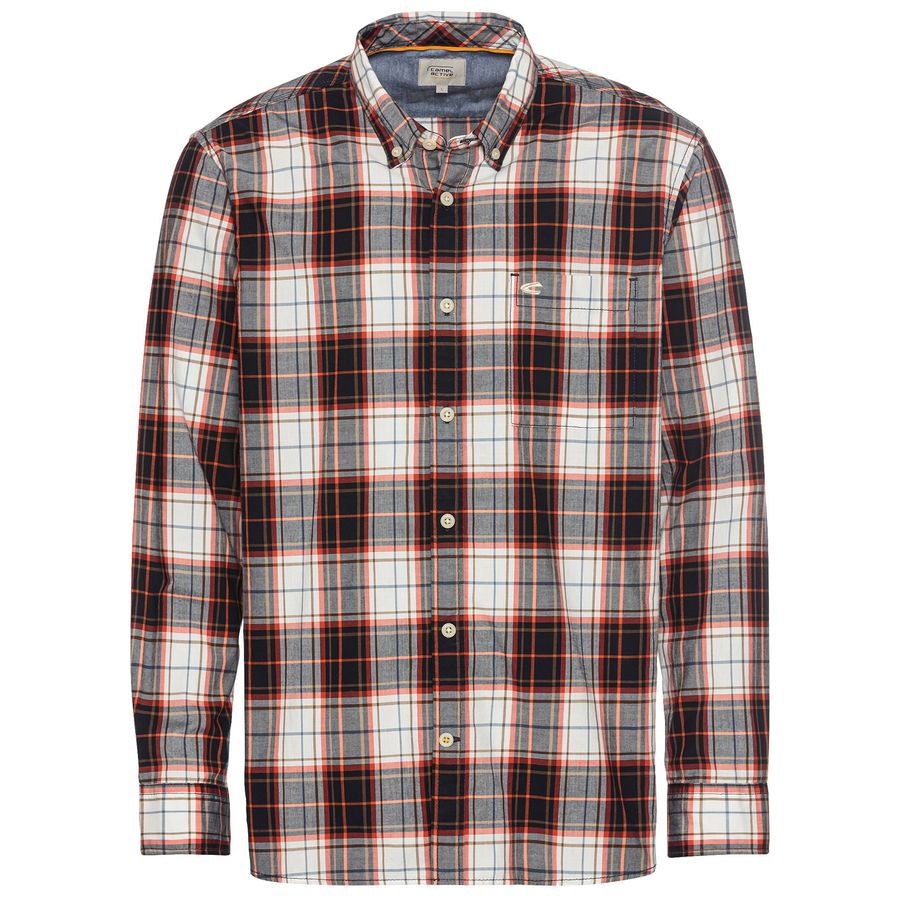 Camel Active Langarmhemd Karo navy-orange-braun XXL