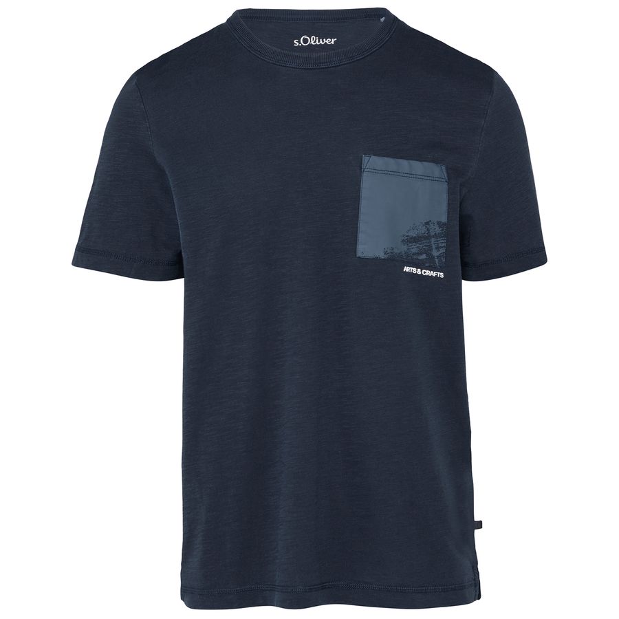 s.Oliver T-Shirt nachtblau XXL modische Brusttasche